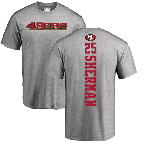Men San Francisco 49ers Ash Richard Sherman Backer #25 NFL T Shirt
